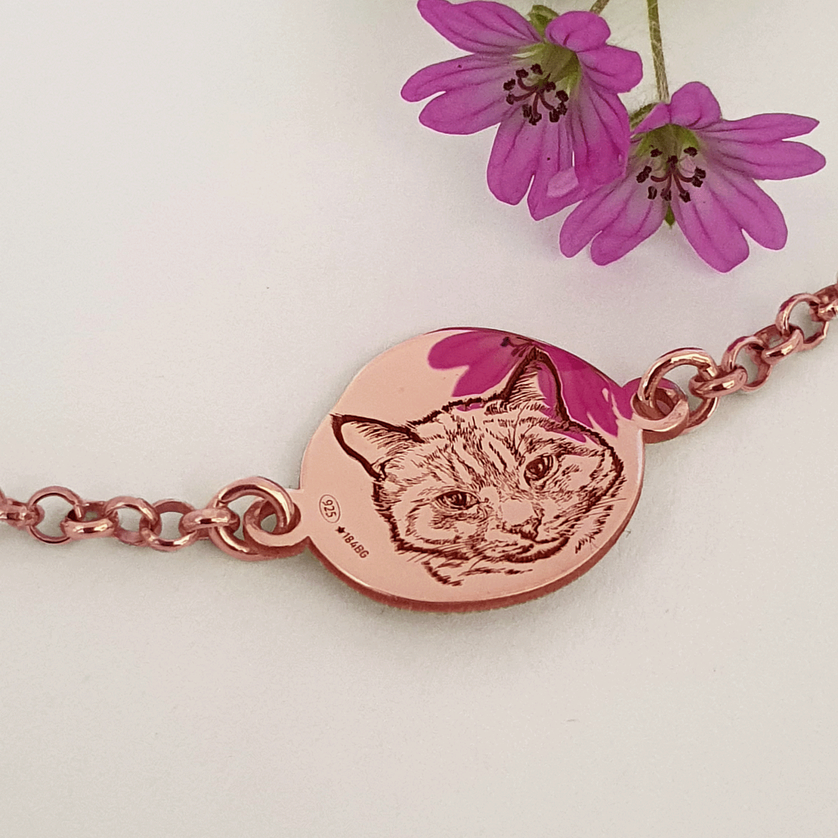 PULABO Bracciale Donna Regolabile Con Ciondolo Delfino E Ametista - Gioiello D'Amore, Catena Delicata