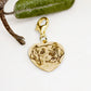charm con moschettone a cuore in argento con bagno in oro giallo