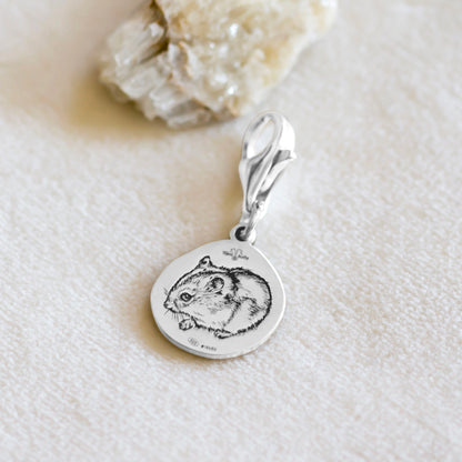 charm con moschettone tondo. Incidi il ritratto del tuo criceto!