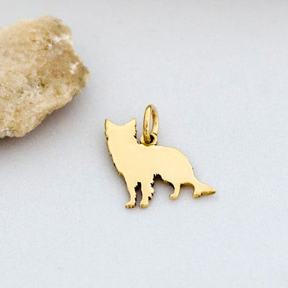 ciondolo border collie argento o ottone con cordino in regalo