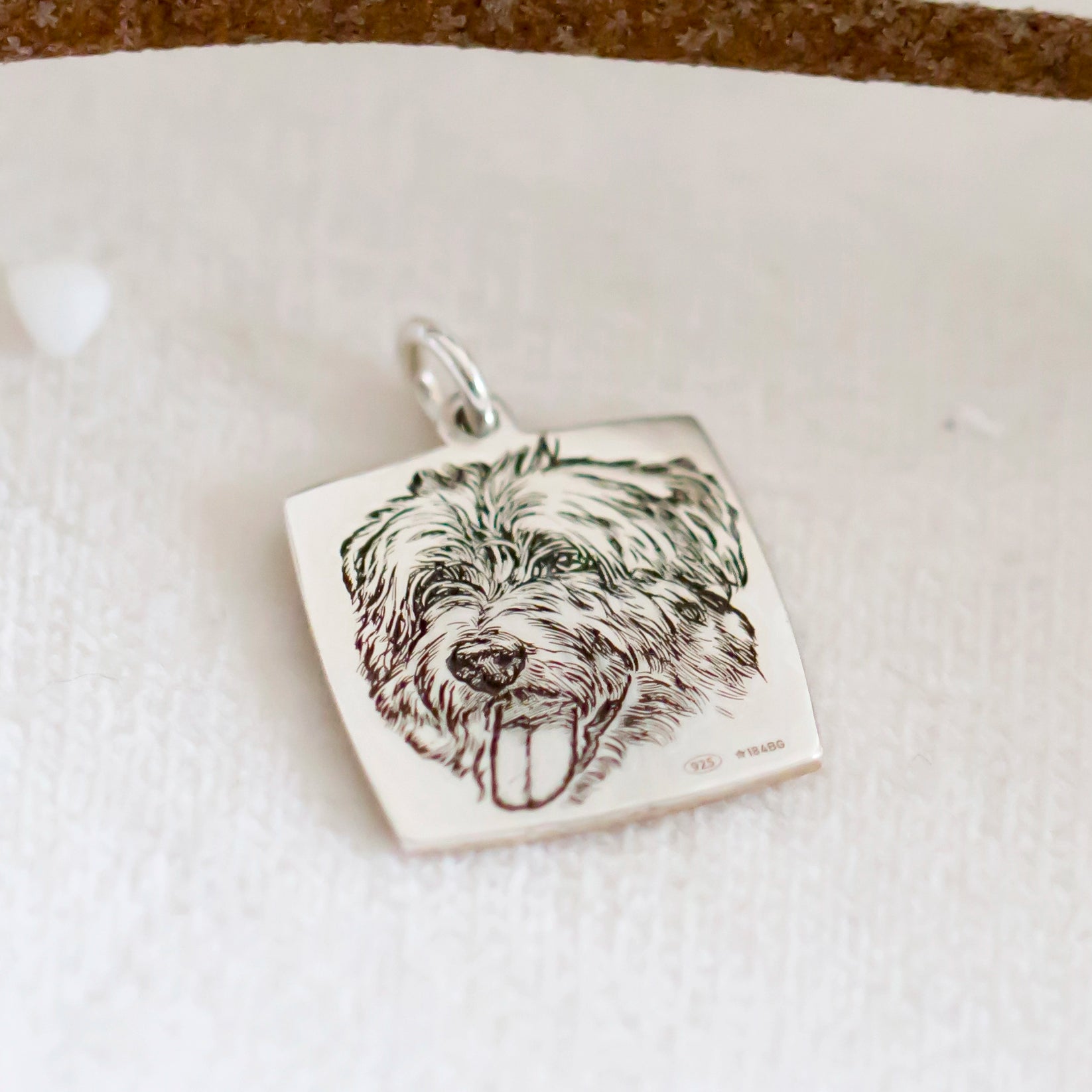 Ossidato Teschio Cane Etichetta Ciondolo Uomo 925 Argento Sterling Ossidato Teschio Cane Etichetta Ciondolo Uomo 925 Argento Sterling