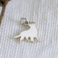 ciondolo  in argento con silhouette del cane razza flat coated retriever in argento