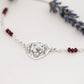 collana personalizzata con pietra semipreziosa granato e ritratto del tuo migliore amico