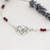 collana personalizzata con pietra semipreziosa granato e ritratto del tuo migliore amico