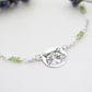 collana personalizzata pietra semipreziosa peridoto con ciondolo tondo.