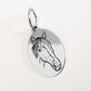 ciondolo ovale in argento con ritratto del tuto cavallo