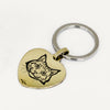 portachiavi a cuore in ottone personalizzato col ritratto del tuo migliore amico